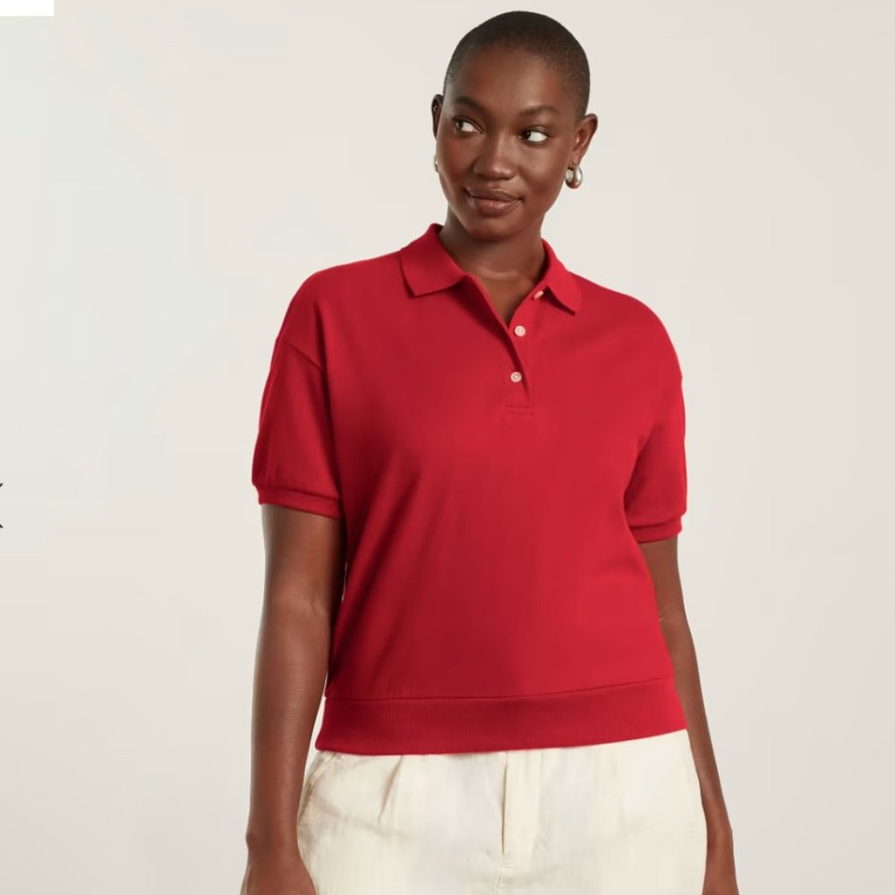 NWT Everlane The Oversized Polo in Red (Goji Berry) ❤️